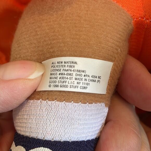 Vintage 1998 NFL Good Stuff Denver Broncos Cheerleader Teddy Bear/yarn pompoms - Picture 9 of 9